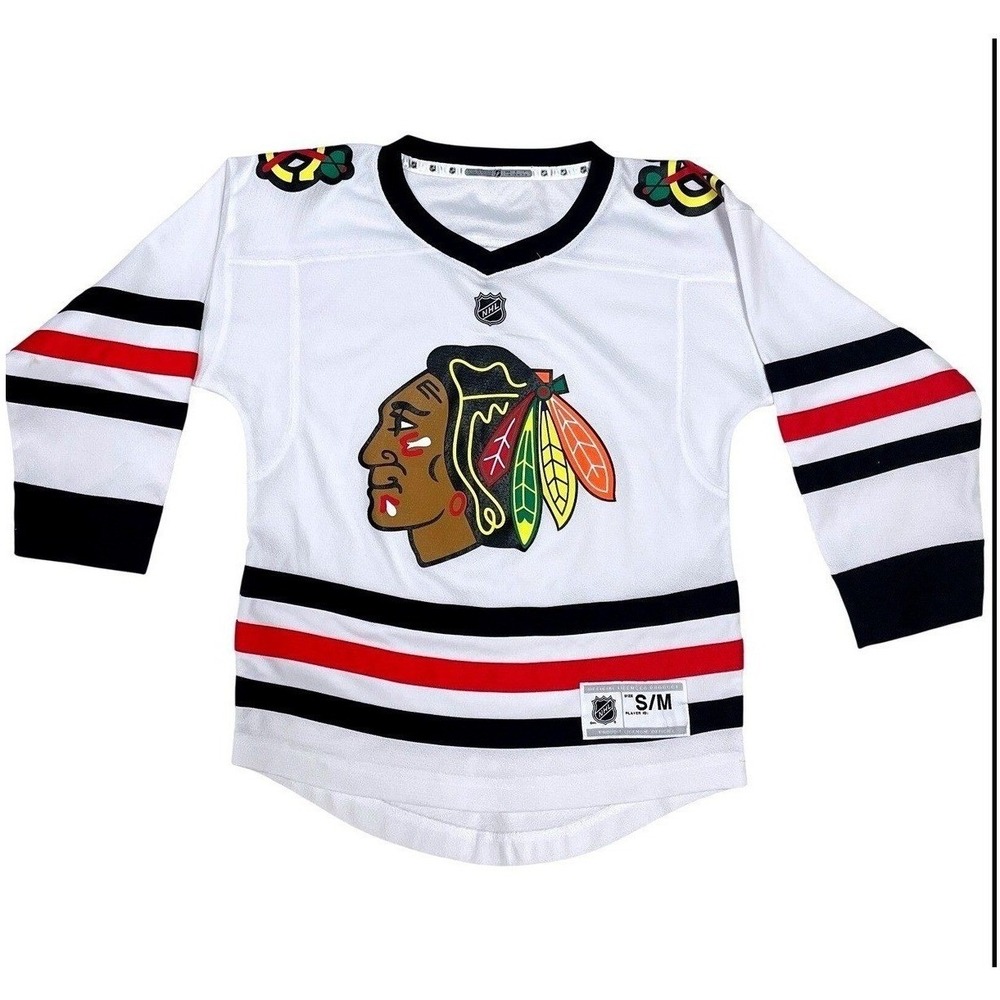 NHL Chicago Blackhawks Youth Jersey White S/M Hockey Fan Apparel Away